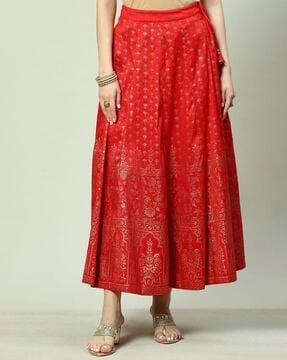 women art silk flared skirt