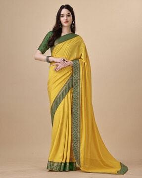 women art silk saree with patch border