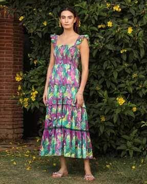 women aruba tiered maxi dress