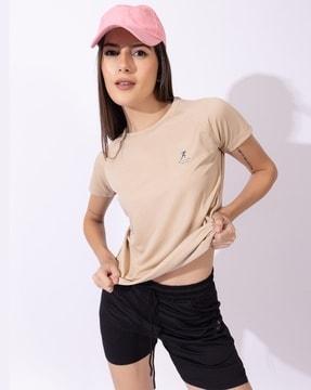 women athletic fit round-neck t-shirt