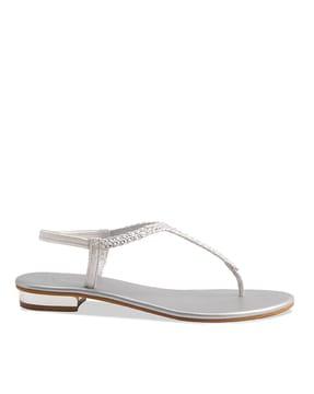 women avan embellished singback flat sandals