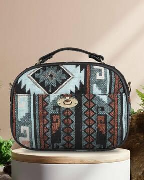 women aztec pattern sling bag with detachable straps