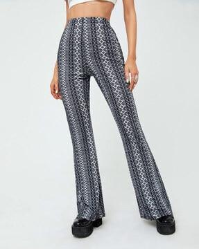 women aztec print relaxed fit trousers