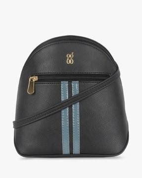 women backpack cum slingback with logo applique