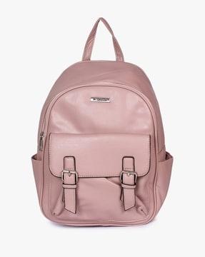 women backpack with buckle accent