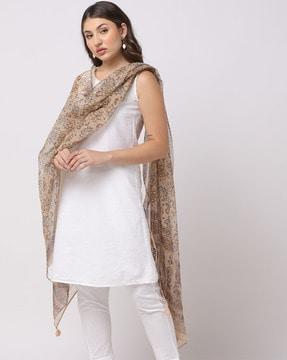 women bagru printed poly kota doria dupatta