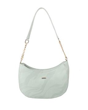women baguette bag with half-chain strap