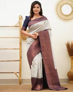 women banarasi saree with blouse piece