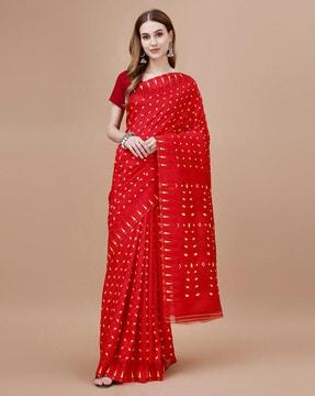women banarasi saree with temple print border