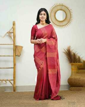 women banarasi silk saree with tassels