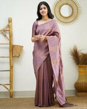 women banarasi silk saree with tassels