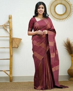 women banarasi silk saree with tassels