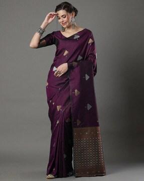 women banarasi soft silk saree with tassels