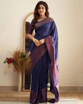 women banarasi woven saree with blouse piece