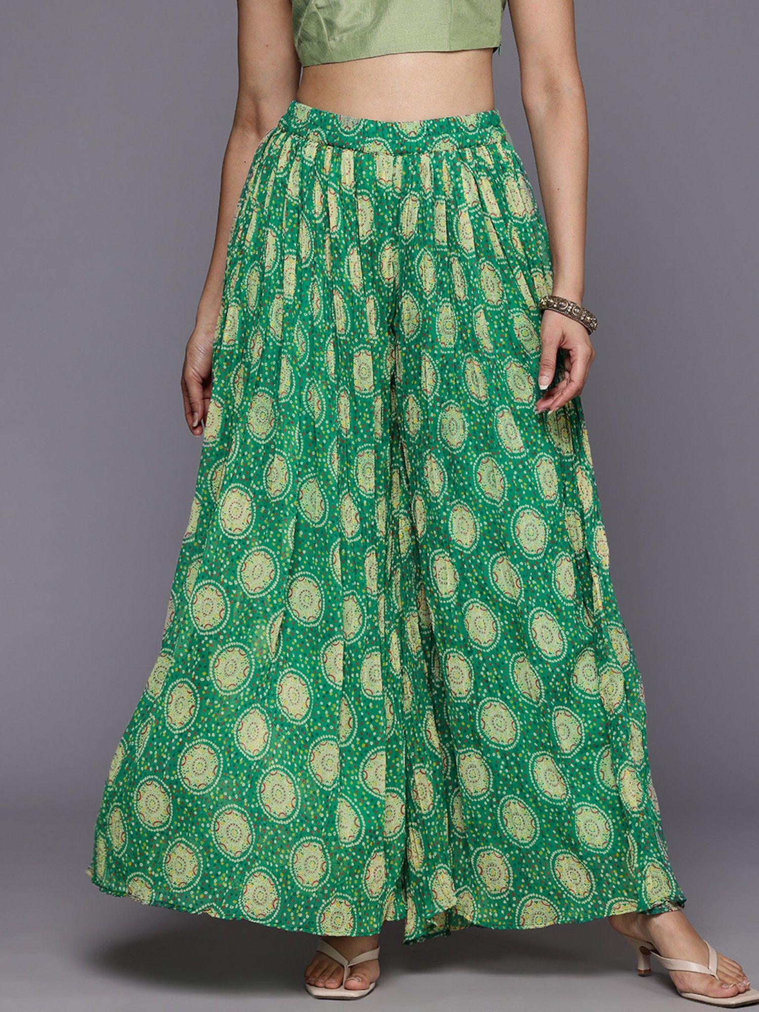 women bandhani printed palazzo