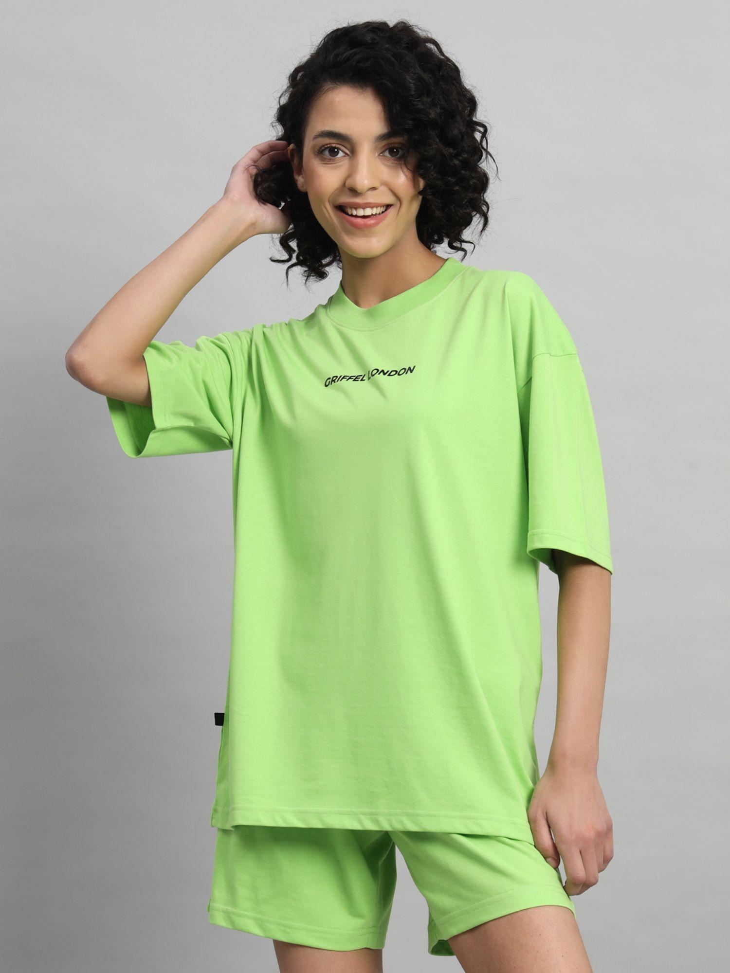 women basic logo oversized parrot t-shirt