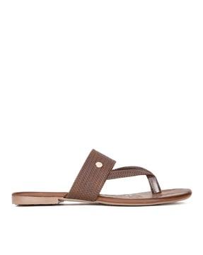 women basket-weave thong-strap sandals