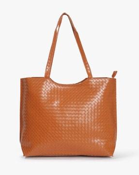 women basket weave tote bag