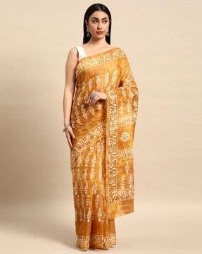 women batik print cotton saree