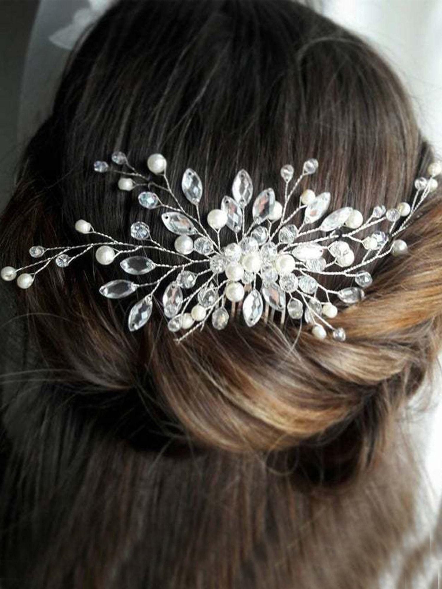 women beaded comb pin hair clip