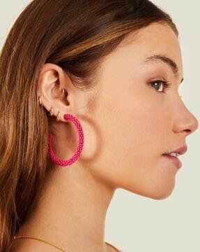 women beaded hoop earrings