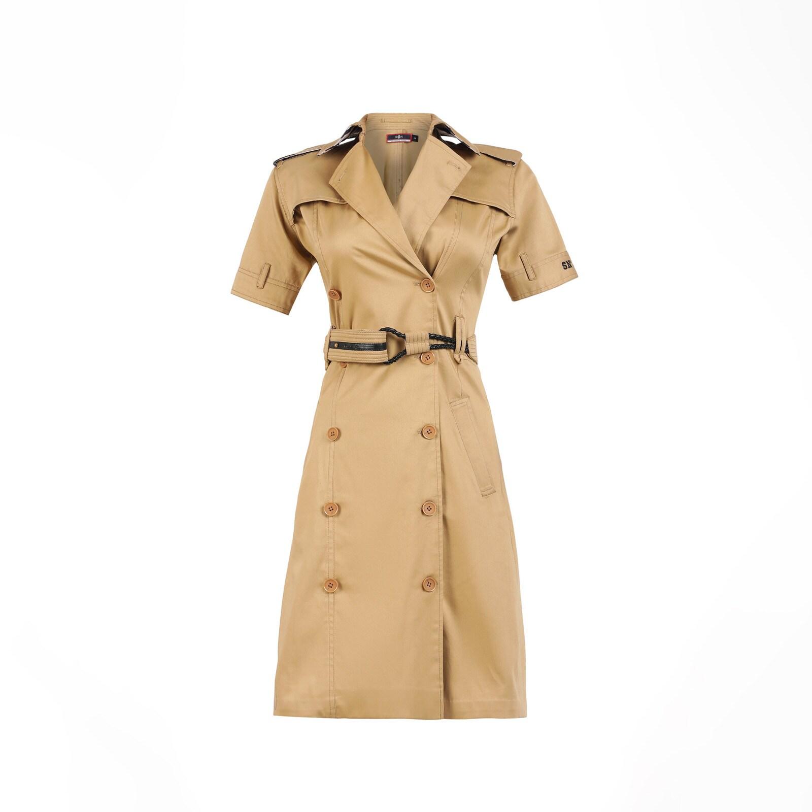 women beige sncc utility belted dress