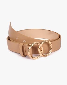 women belt with double ring buckle