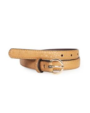 women belt with tang buckle closure