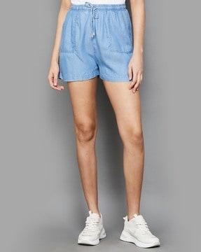 women bermuda shorts with elasticated drawstring waist