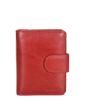 women bi-fold wallet with snap-button closure