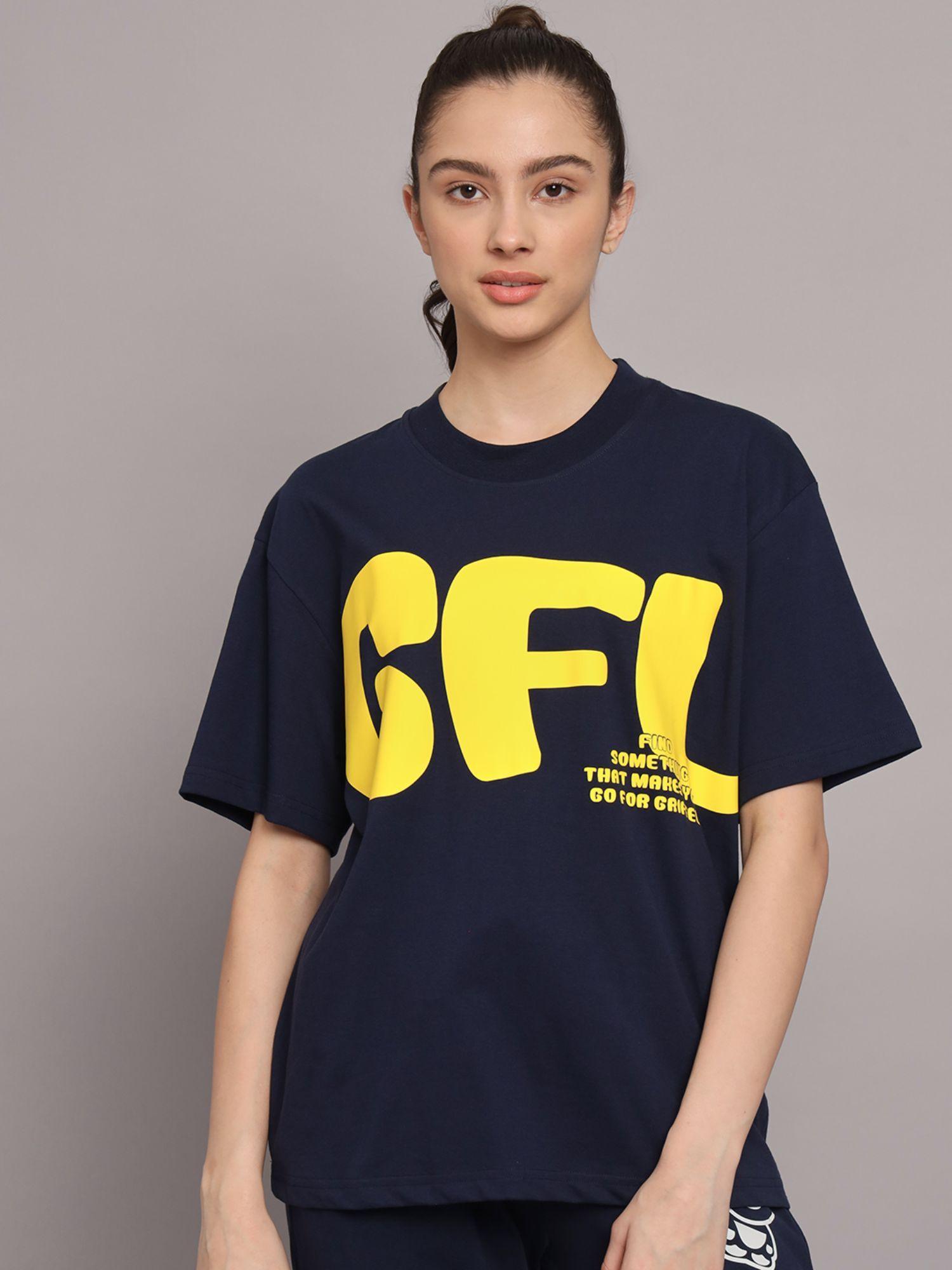 women big gfl oversized navy t-shirt