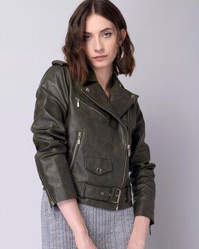 women biker jacket with zipper pockets