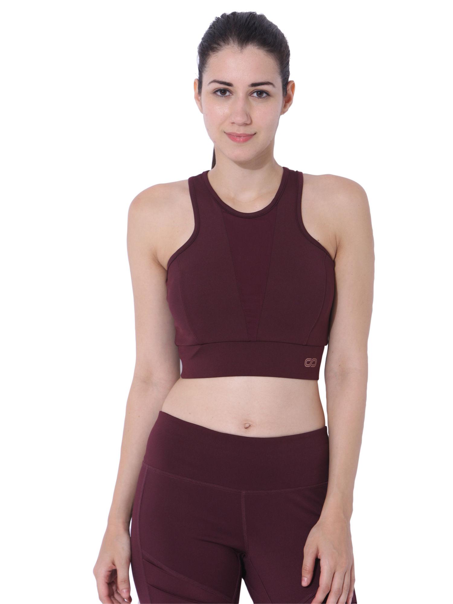 women biker moto crop top - purple