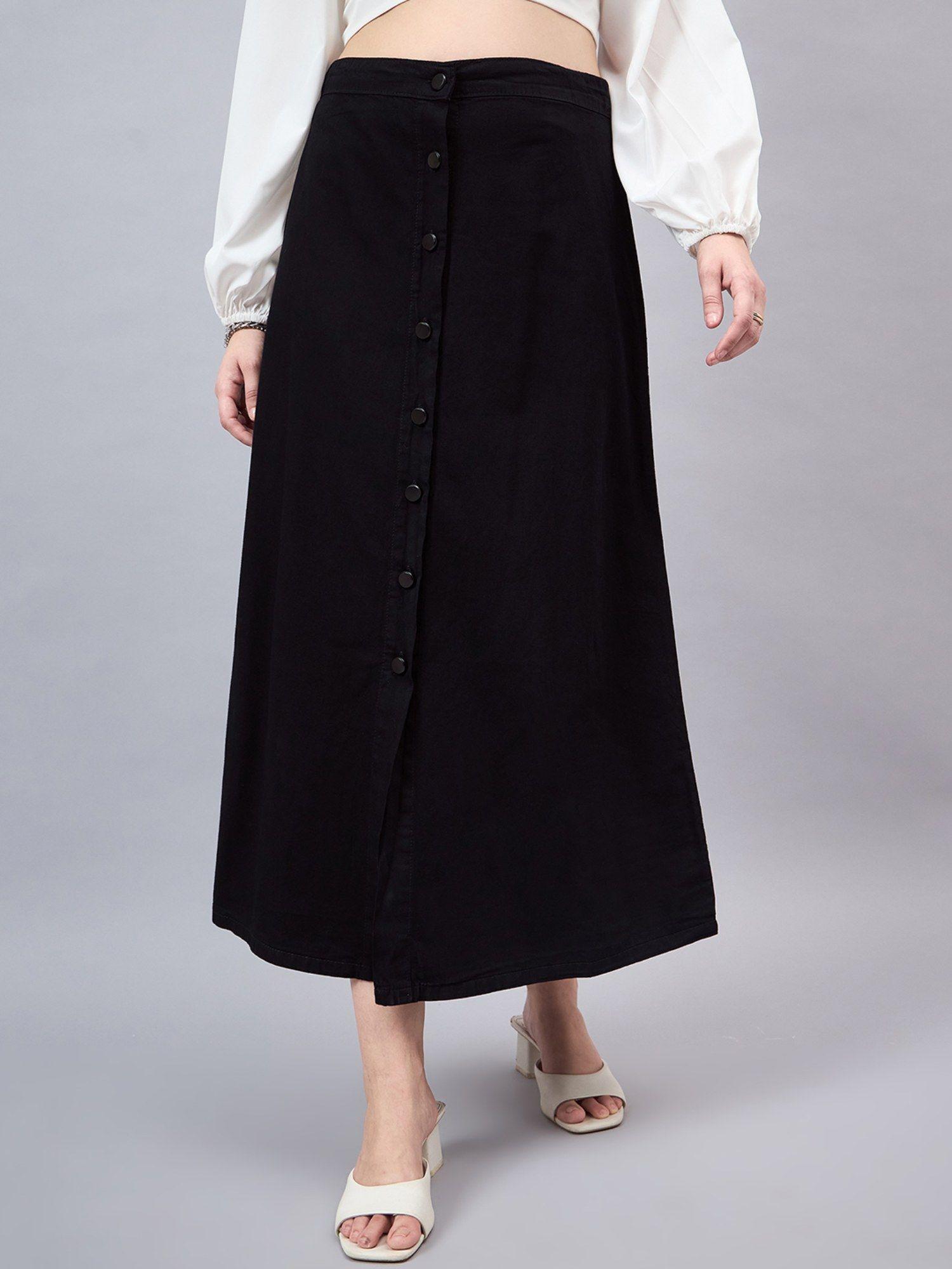 women black a-line maxi denim skirt