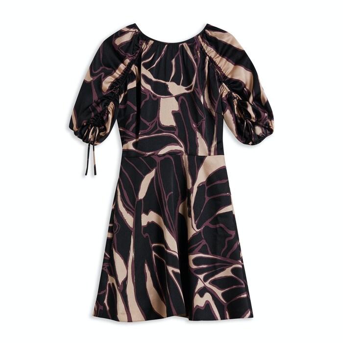 women black abstract print mini dress