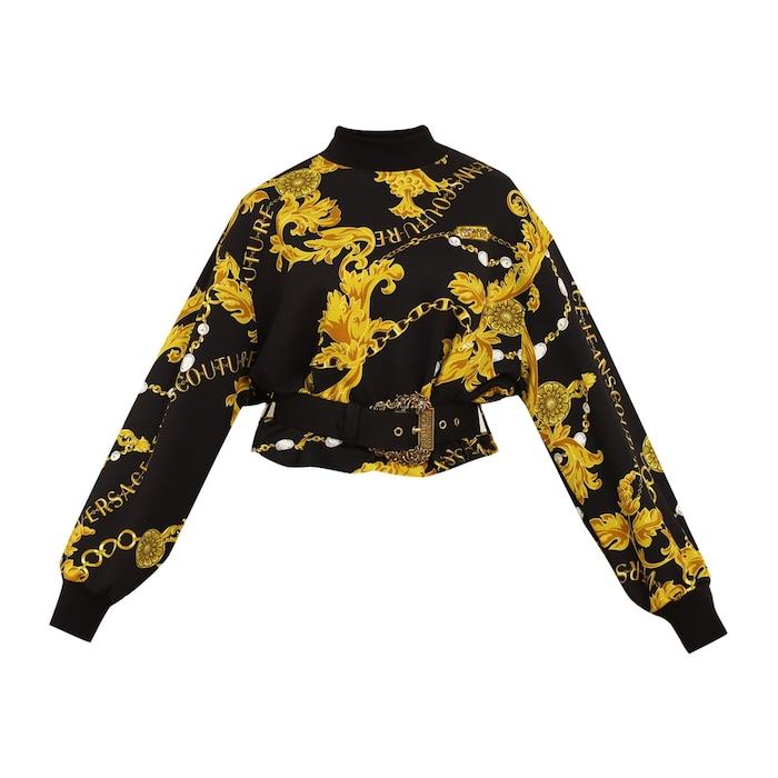 women black all-over baroque print sweatshirt