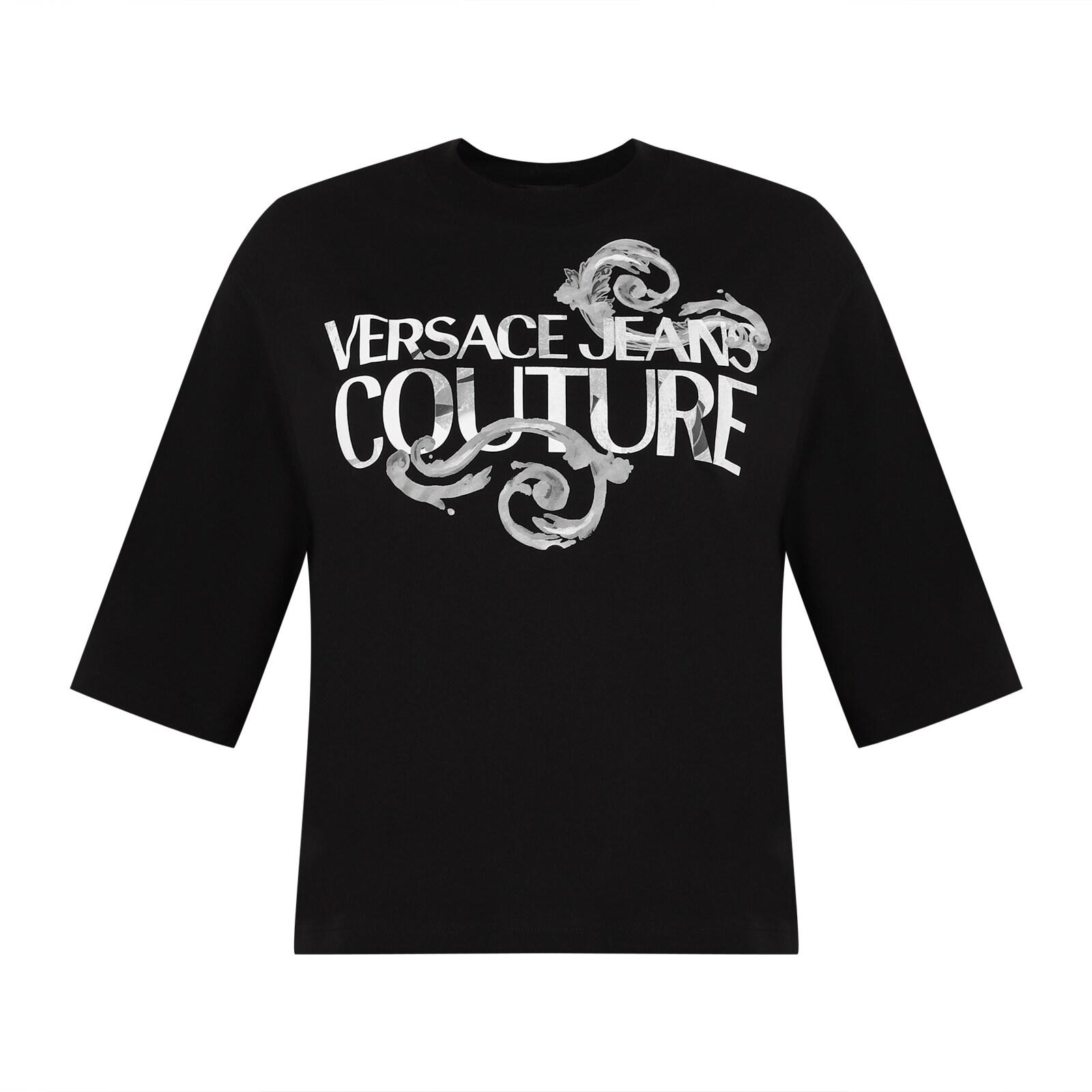 women black center vjc branding with baroque print t-shirt