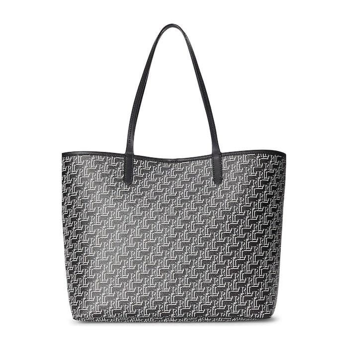 women black coated canvas large collins tote