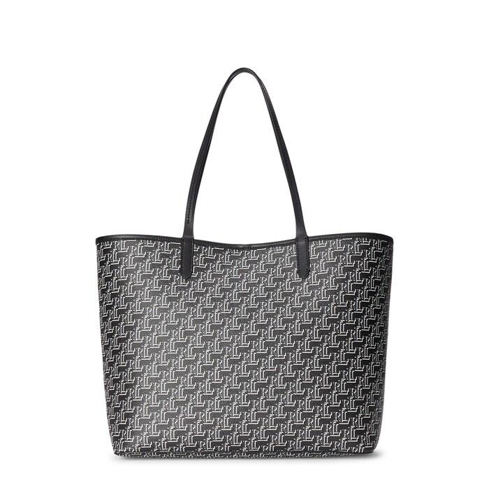 women black coated canvas large collins tote