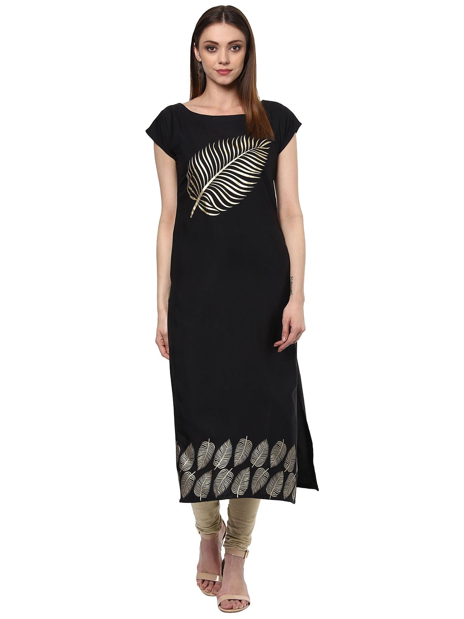 women black crepe kurta