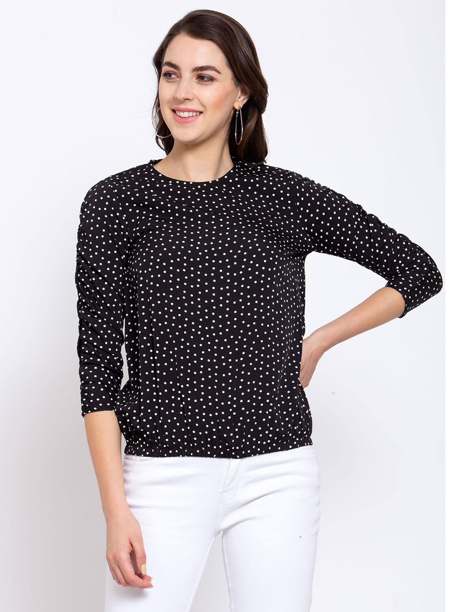 women black crepe regular top