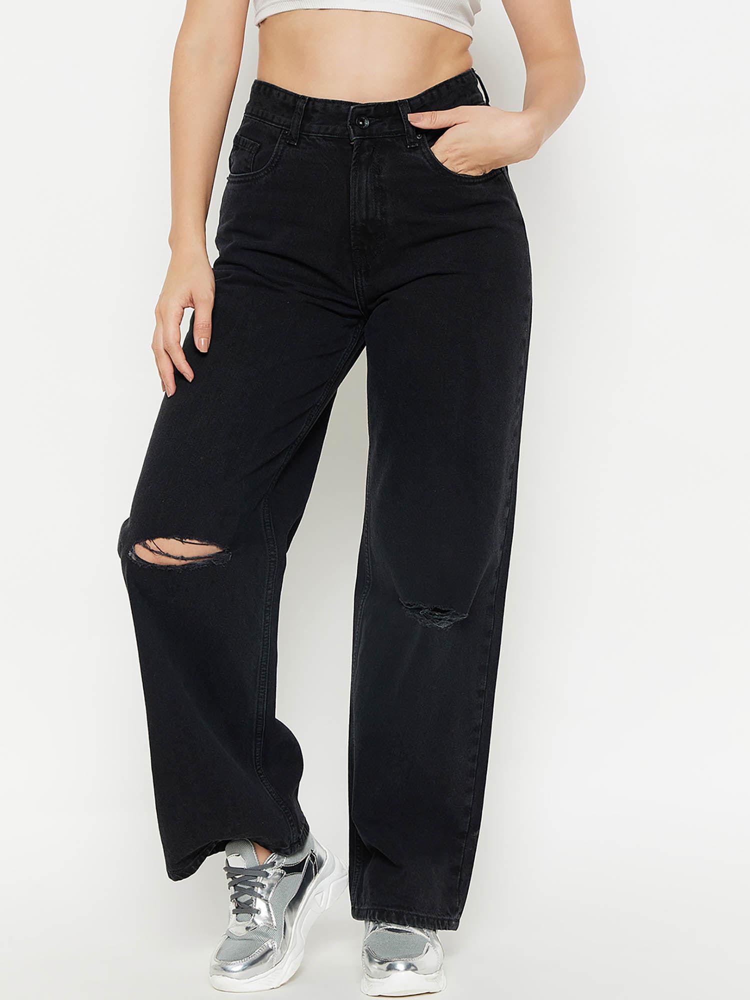 women black denim jeans