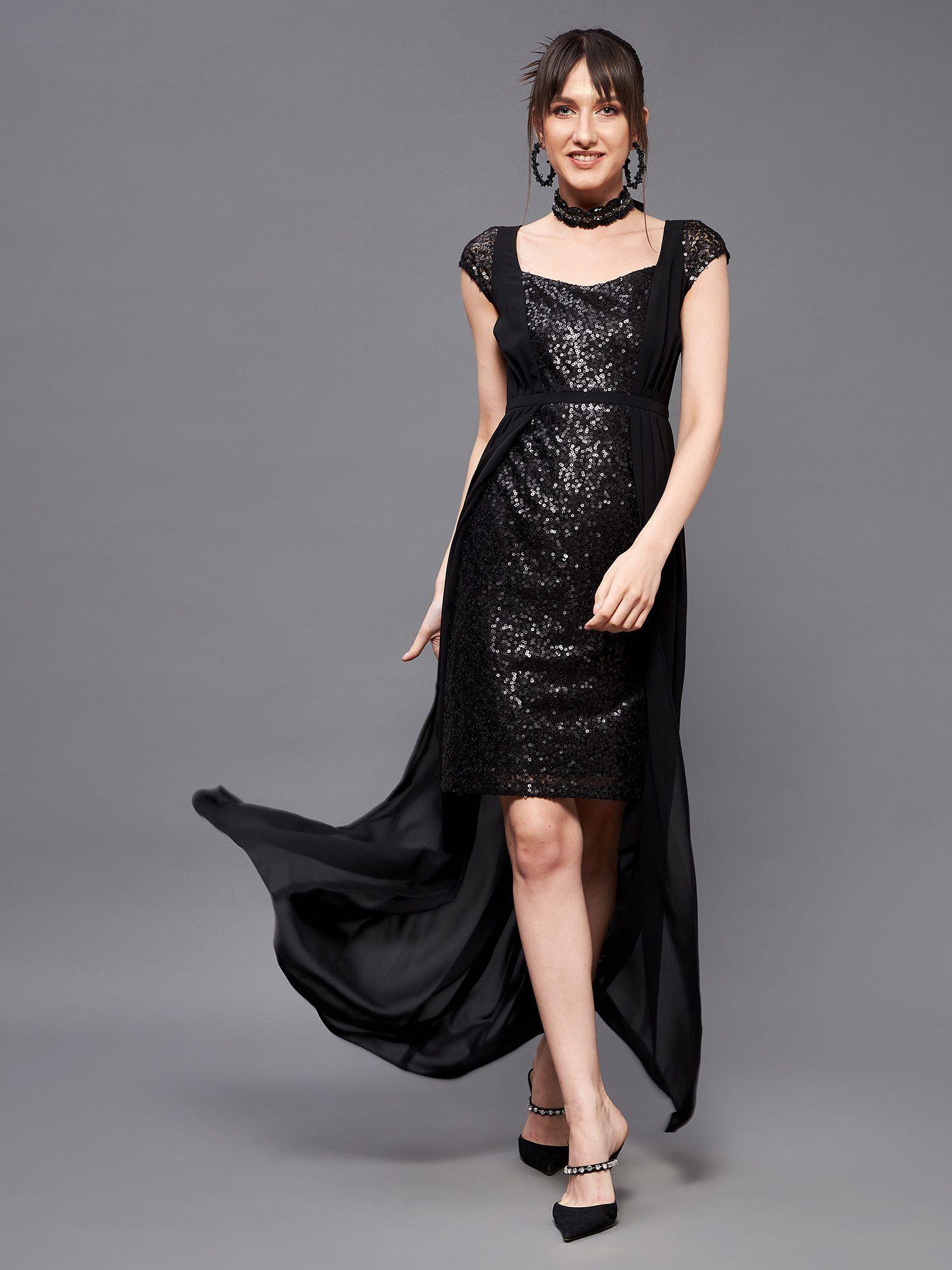 women black embellished fit & flare maxi dress