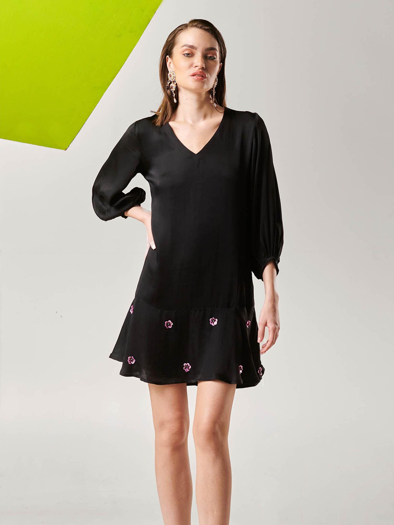 women black embellished mini dress