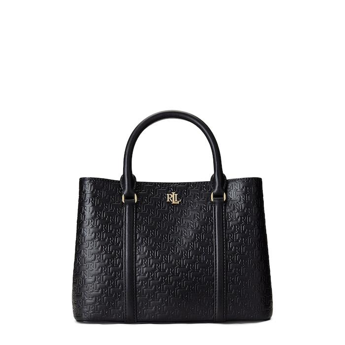 women black embossed leather small marcy satchel