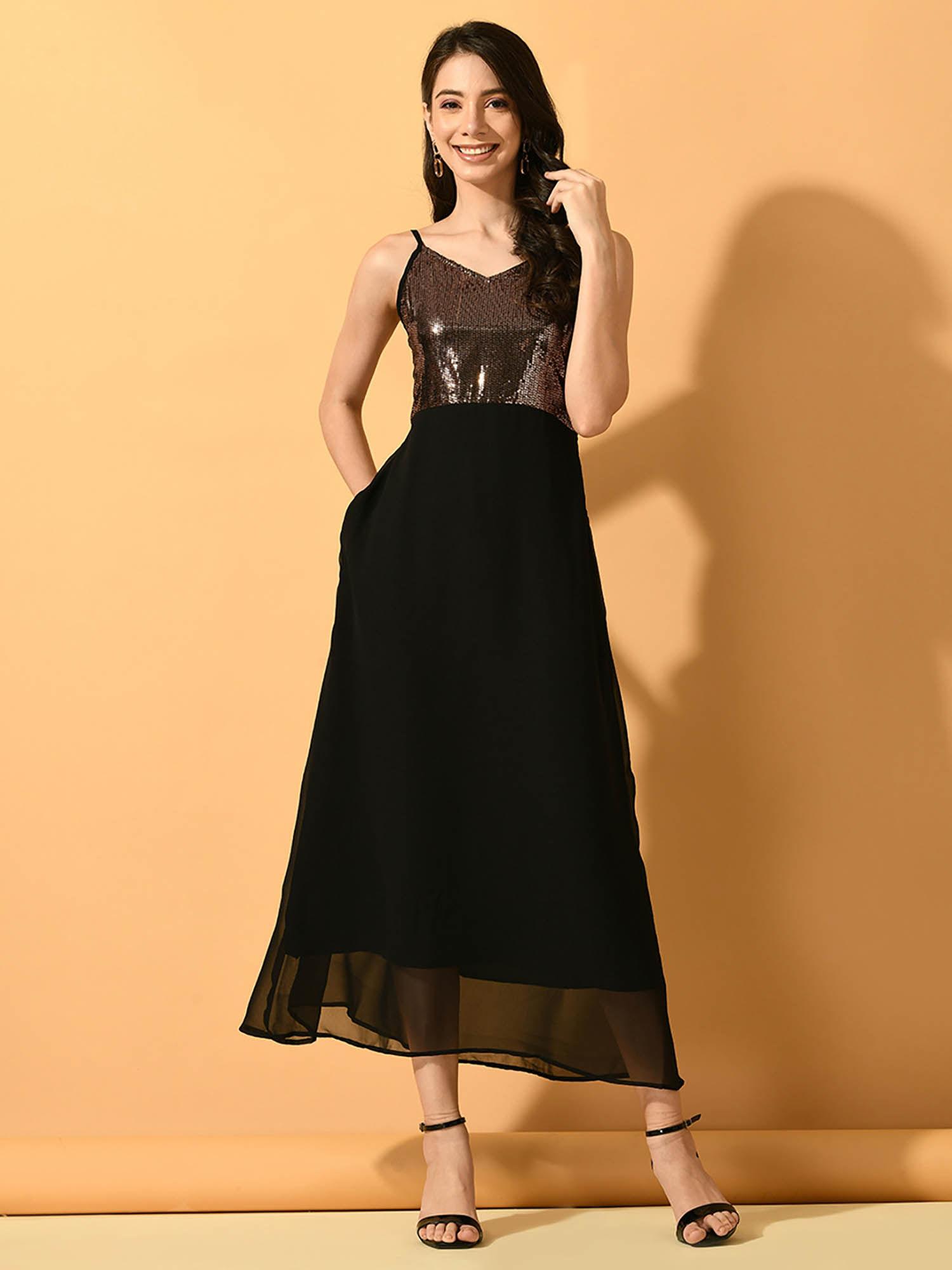 women black empire party dress