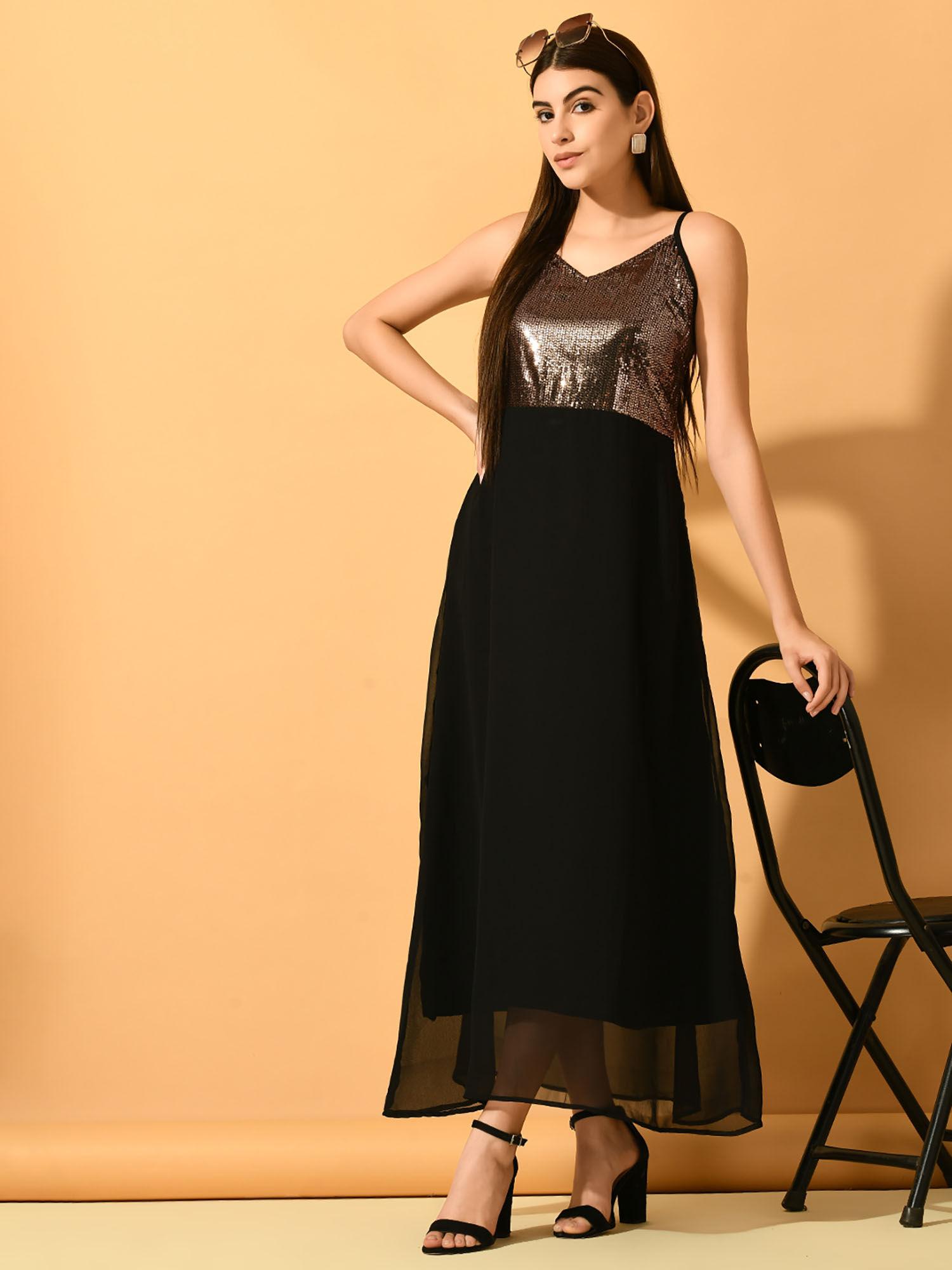 women black empire party dress