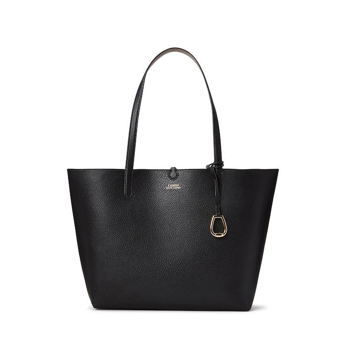 women black faux-leather reversible tote