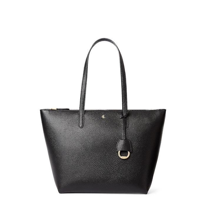 women black faux-leather small tote