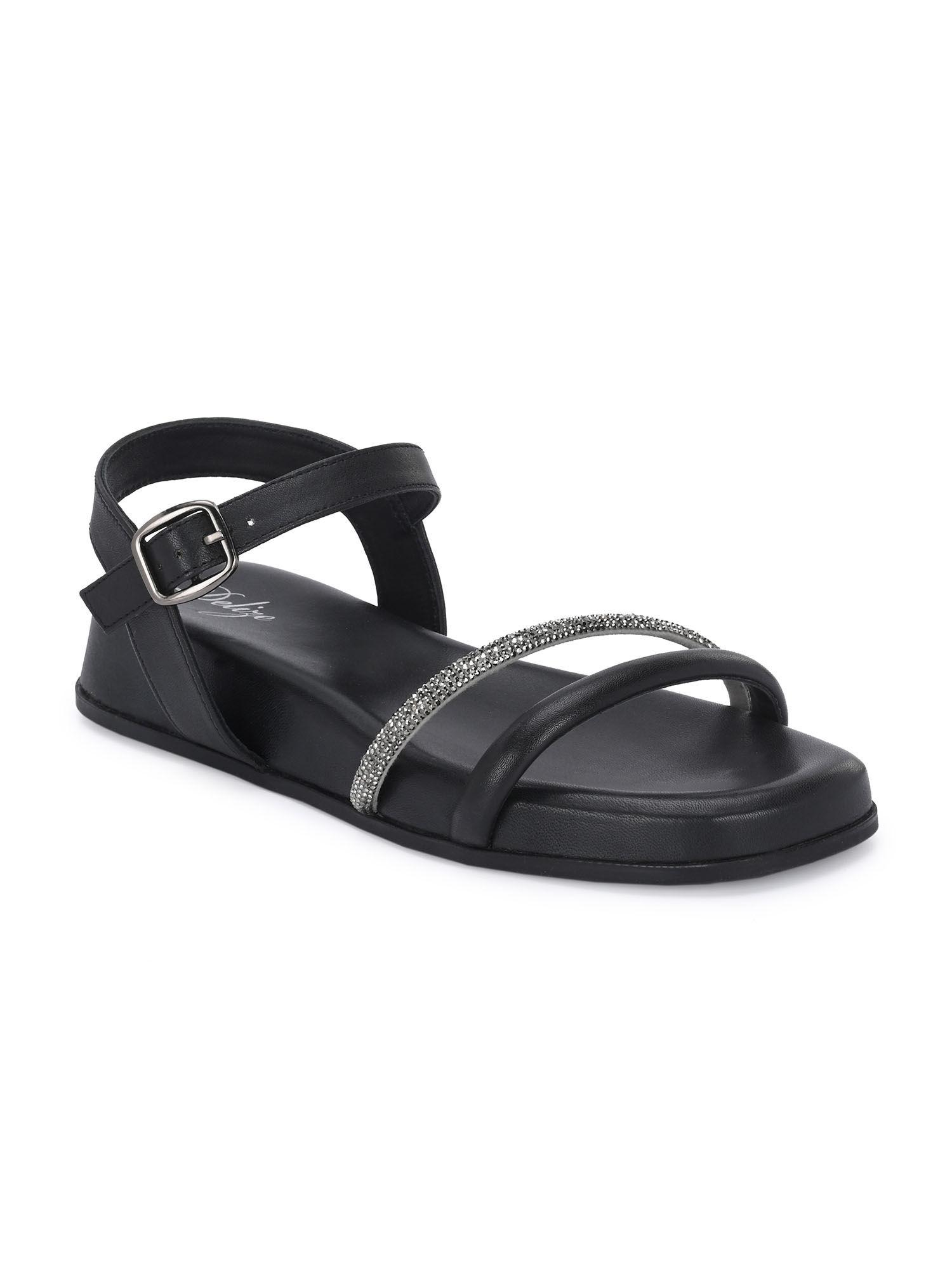 women black flatform sandals